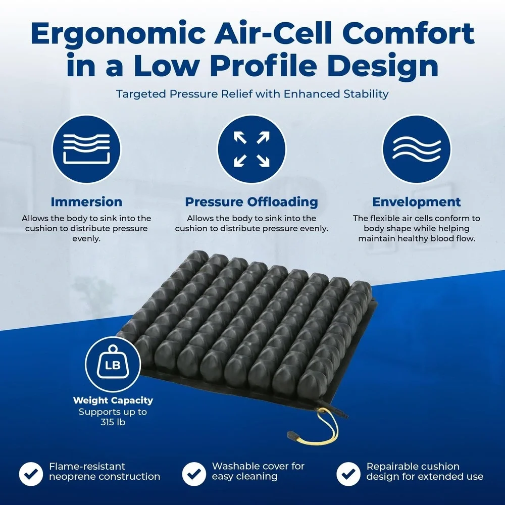 ROHO Low Profile Air Cushion 23.5x18.25x2.25 Wheelchair Seat Pad Pressure Relief